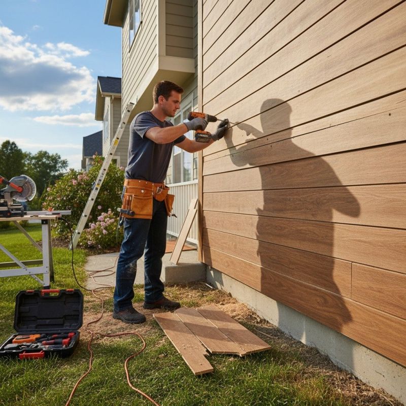 Faux Wood Siding Installation